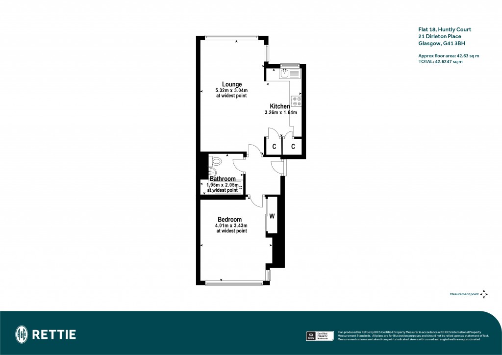 Floorplans For Flat 18, Huntly Court, Dirleton Place, Shawlands, Glasgow