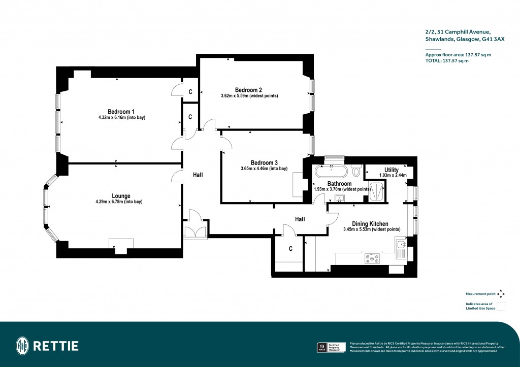 Floorplans For 2/2, Camphill Avenue, Shawlands, Glasgow