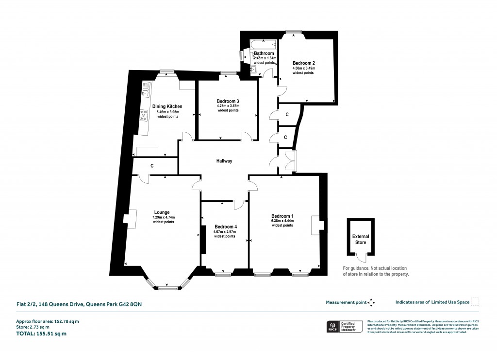 Floorplans For 2/2, Queens Drive, Queens Park, Glasgow City