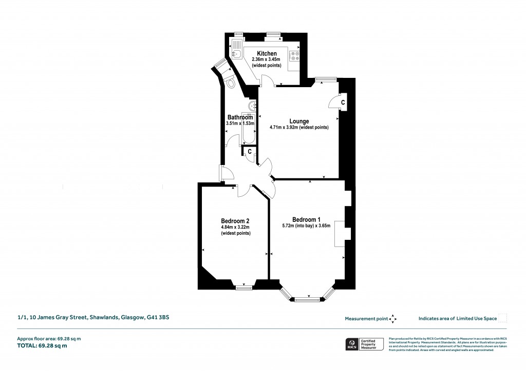 Floorplans For 1/1, James Gray Street, Glasgow, Glasgow City