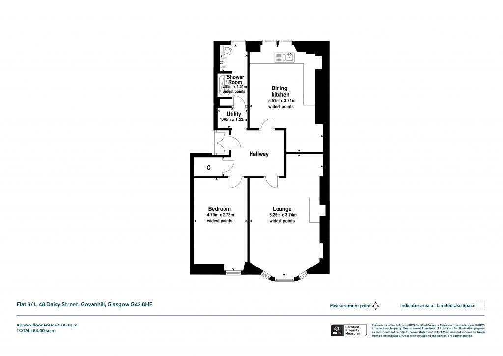 Floorplans For 3/1, Daisy Street, Govanhill, Glasgow