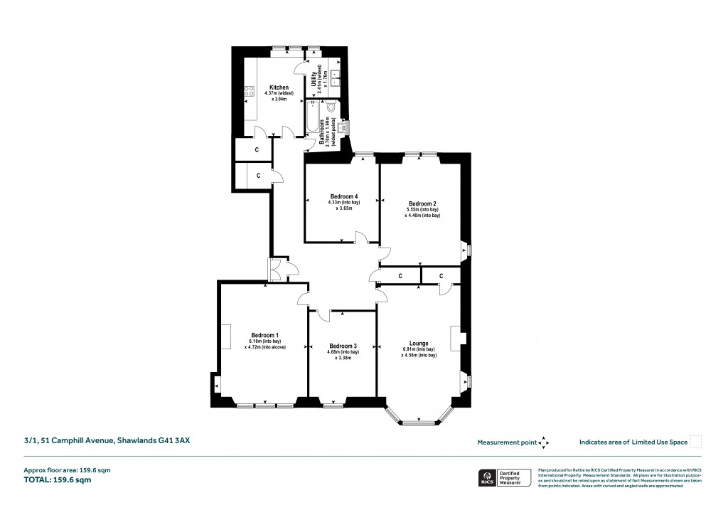 Floorplans For 3/1, Camphill Avenue, Langside, Glasgow