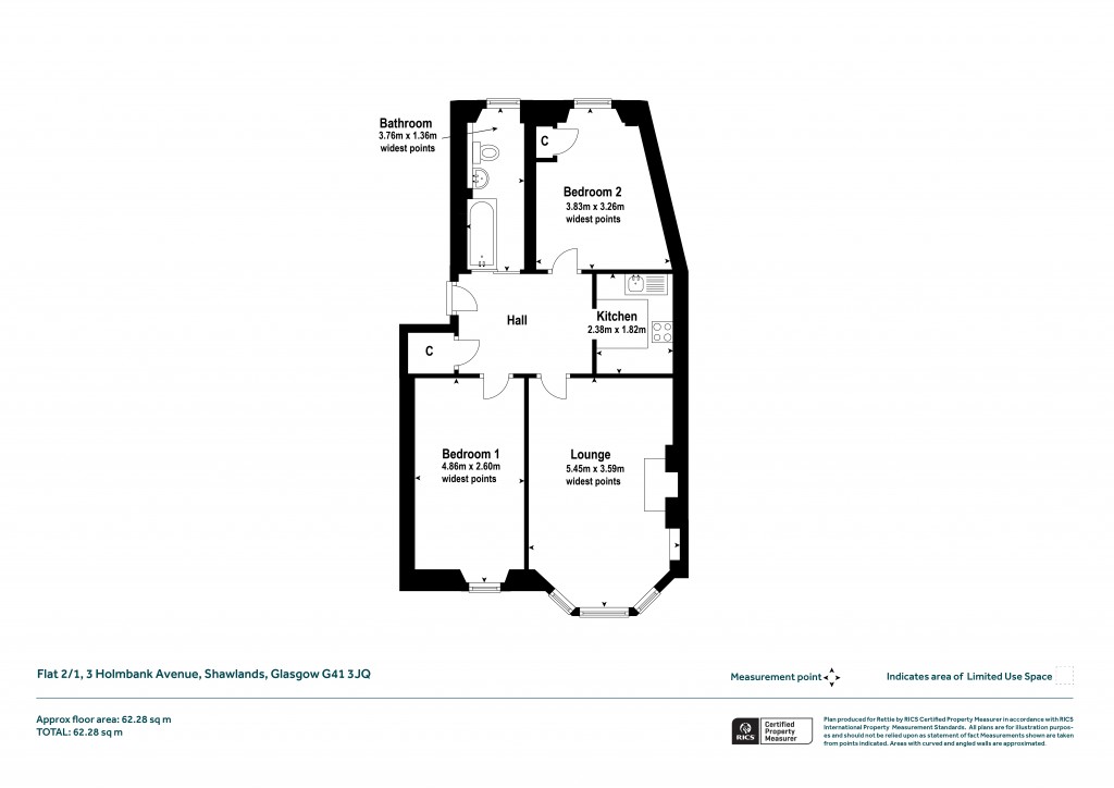 Floorplans For 2/1, Holmbank Avenue, Shawlands, Glasgow