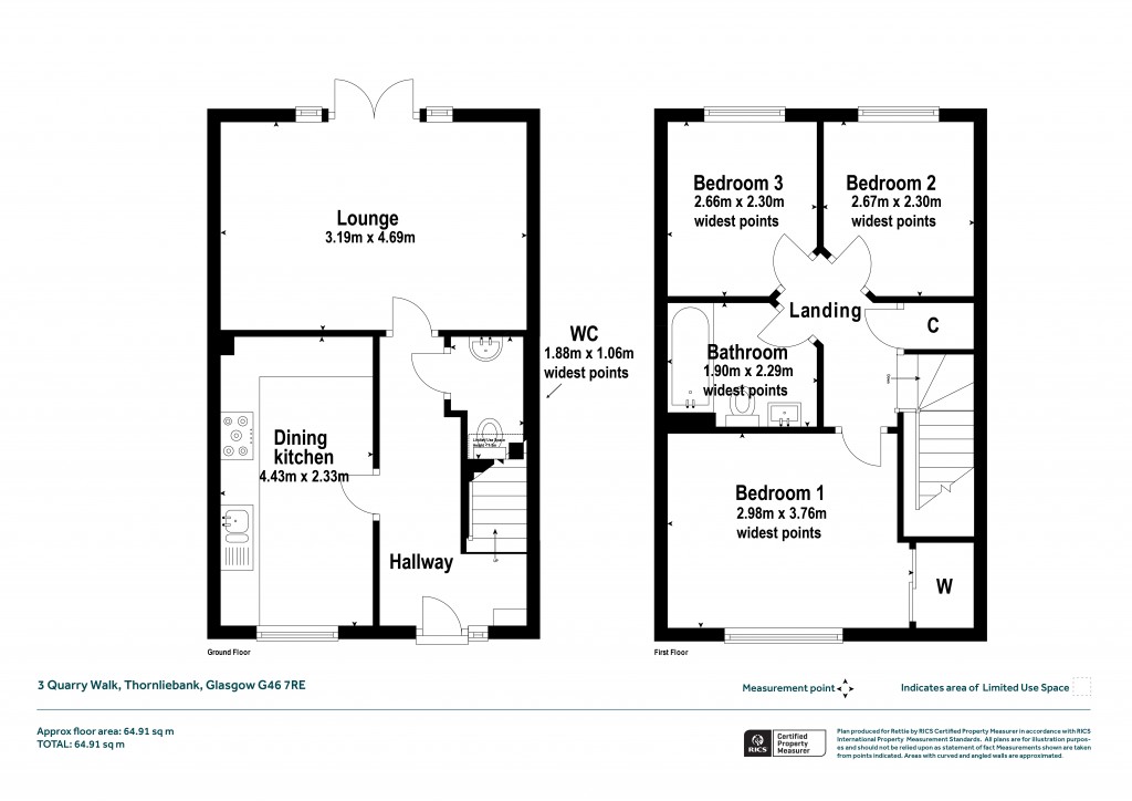 Floorplans For Quarry Walk, Thornliebank, Glasgow, Glasgow City