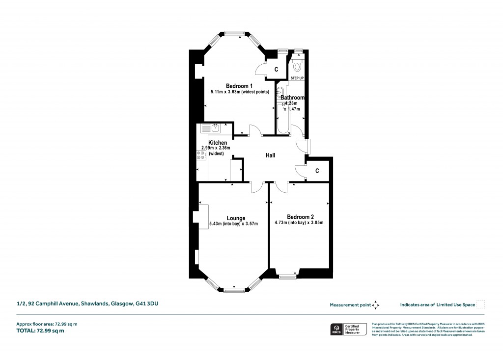Floorplans For 1/2, Camphill Avenue, Langside, Glasgow