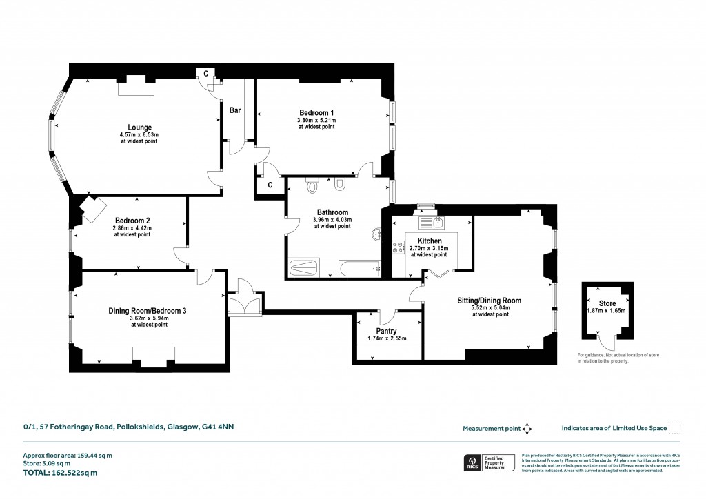 Floorplans For 0/1, Fotheringay Road, Pollokshields, Glasgow