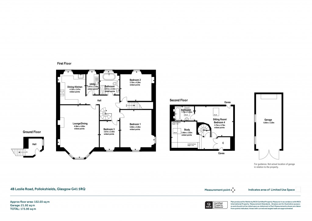 Floorplans For Leslie Road, Pollokshields, Glasgow