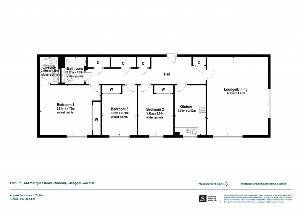 Floorplans For 0/1, Merrylee Road, Muirend, Glasgow