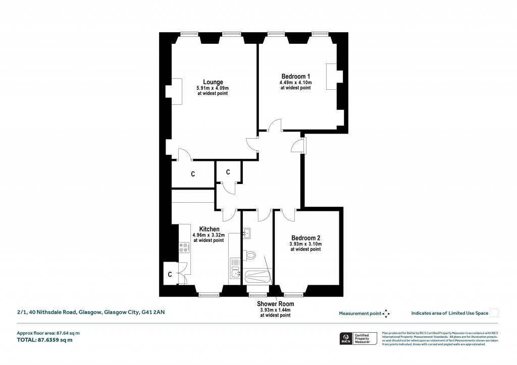 Floorplans For 2/1, Nithsdale Road, Strathbungo