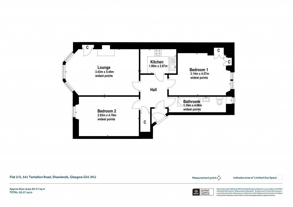 Floorplans For 2/2, Tantallon Road, Shawlands, Glasgow