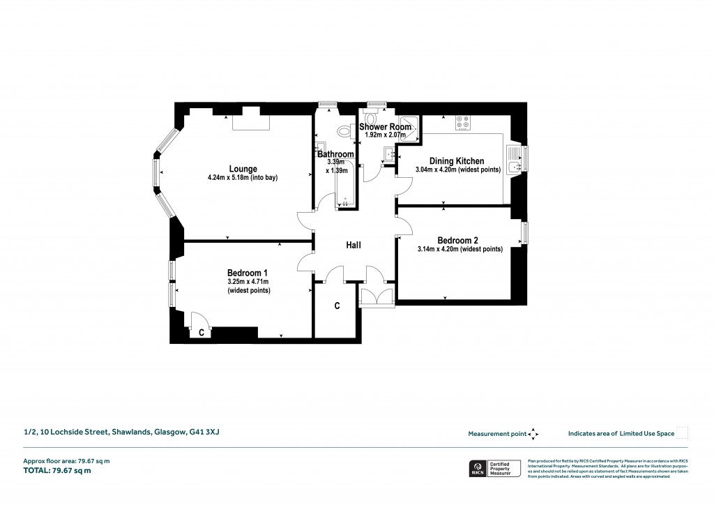 Floorplans For 1/2, Lochside Street, Shawlands, Glasgow