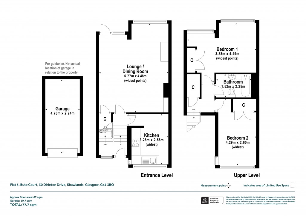 Floorplans For Flat 3, Bute Court, Dirleton Drive, Shawlands, Glasgow