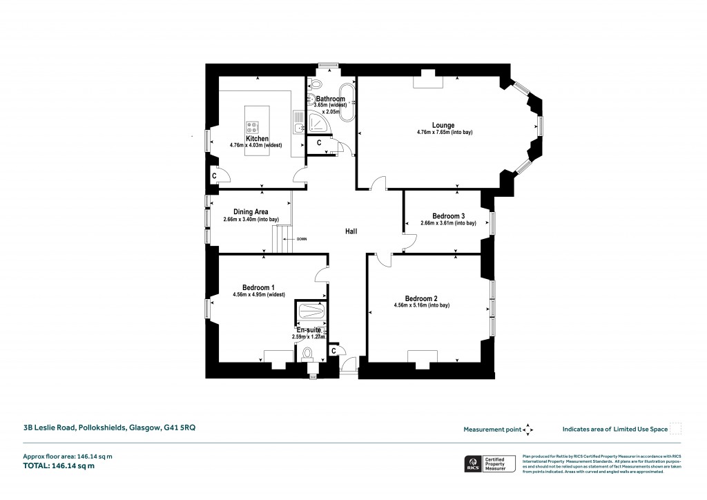 Floorplans For Leslie Road, Pollokshields, Glasgow