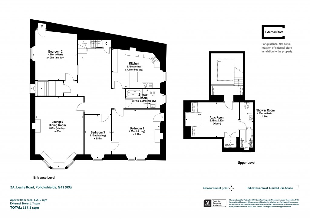 Floorplans For Leslie Road, Pollokshields, Glasgow