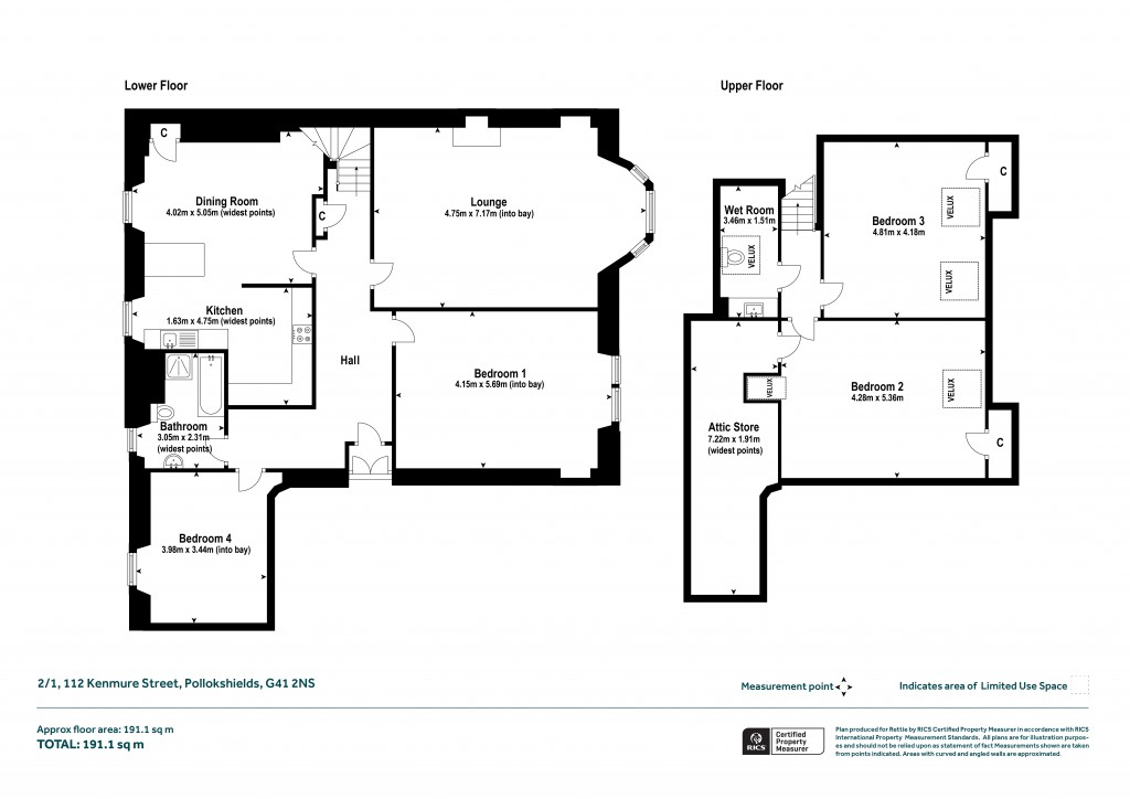 Floorplans For 2/1, Kenmure Street, Pollokshields