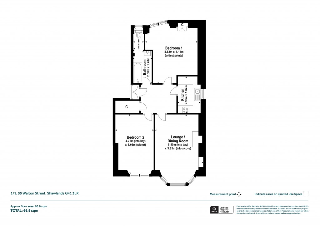 Floorplans For 1/1, Walton Street, Shawlands