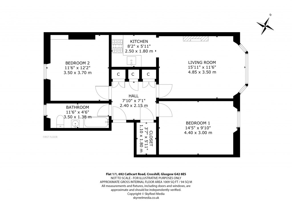 Floorplans For 1/1, Cathcart Road, Glasgow, Glasgow City