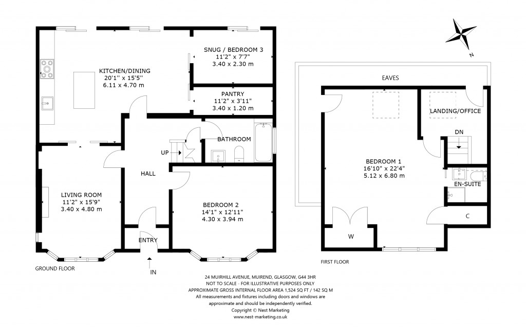 Floorplans For Muirhill Avenue, Muirend, Glasgow
