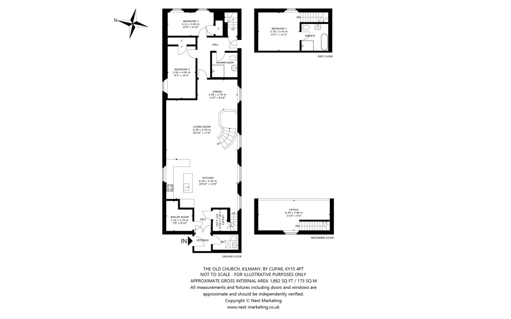 Floorplans For The Old Church, Easter Kilmany, Kilmany, Cupar