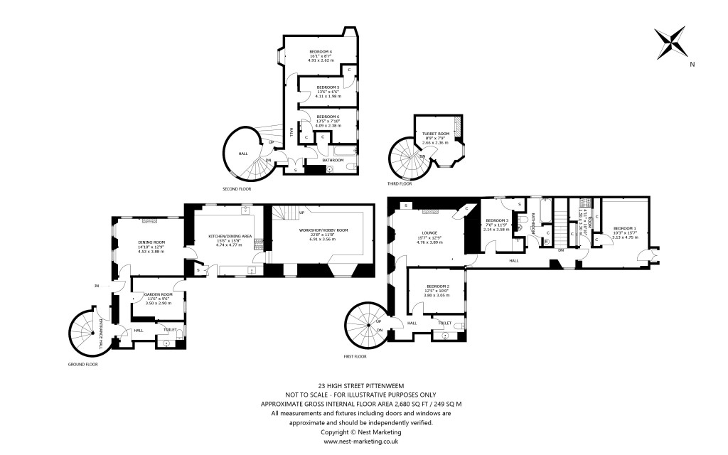 Floorplans For Kellie Lodging, 23 High Street, Pittenweem, Anstruther