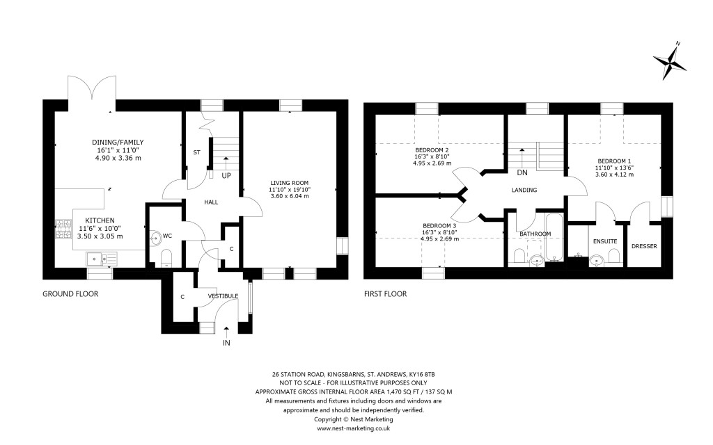 Floorplans For Belmont House, 26 Station Road, Kingsbarns, St. Andrews