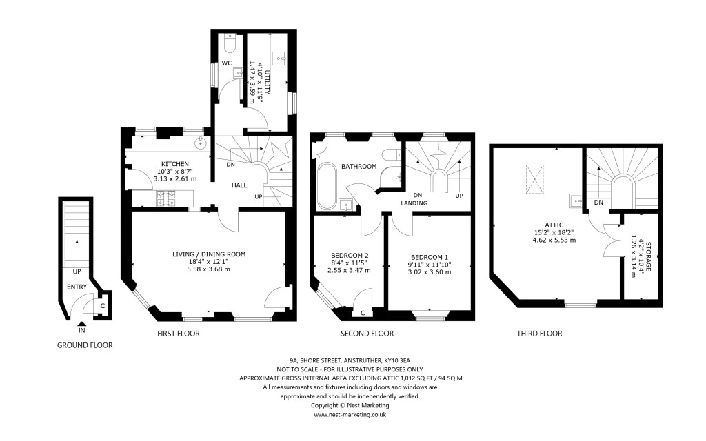 Floorplans For Corner House, 9A, Shore Street, Anstruther