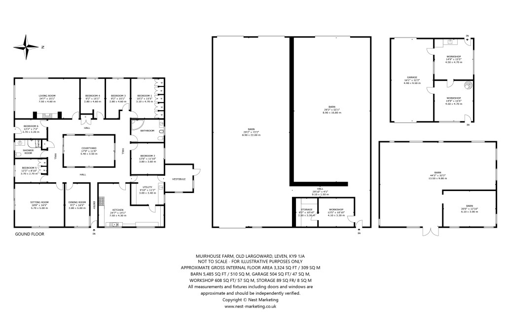 Floorplans For Muirhouse Farm, Old Largoward, Leven