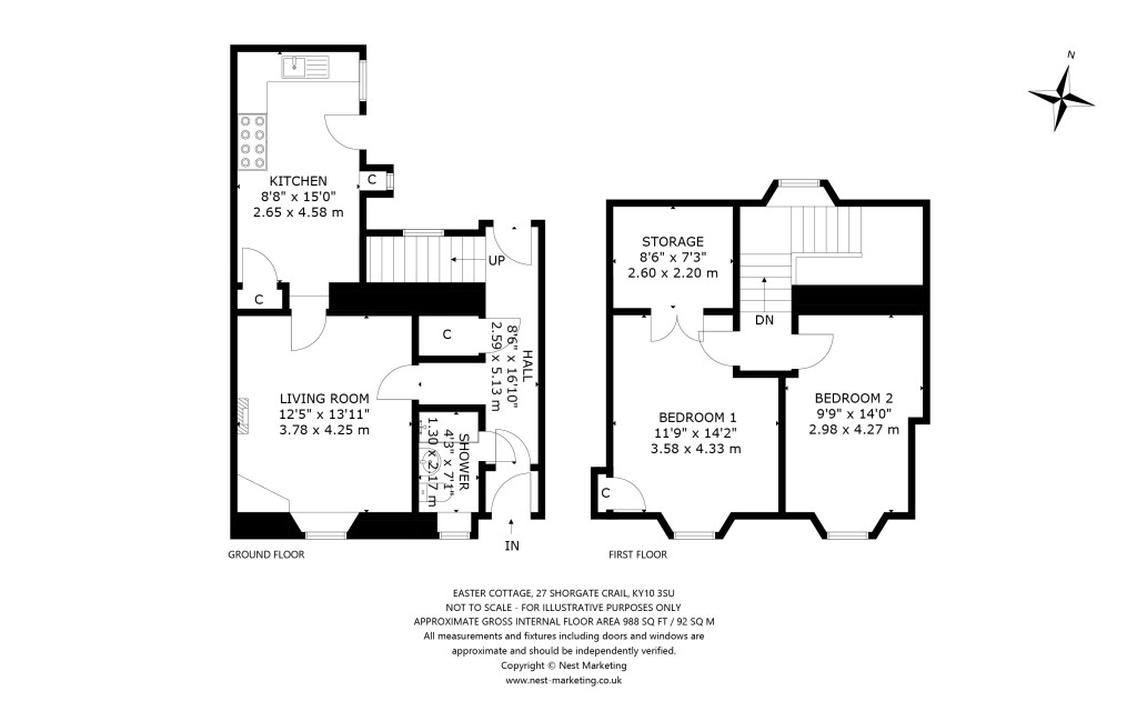 Floorplans For Easter Cottage, Shoregate, Crail, Anstruther