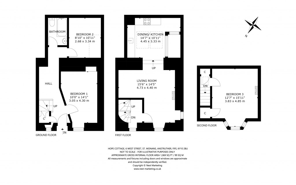 Floorplans For Hope Cottage, West Street, St. Monans, Anstruther, Fife