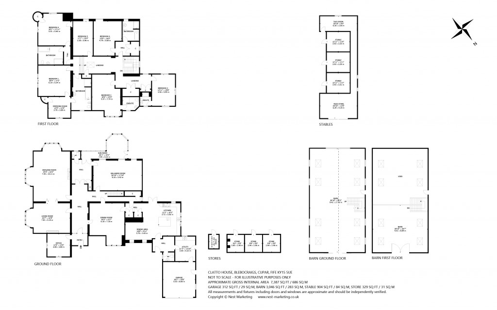 Floorplans For Clatto House, Blebocraigs, Cupar, Fife