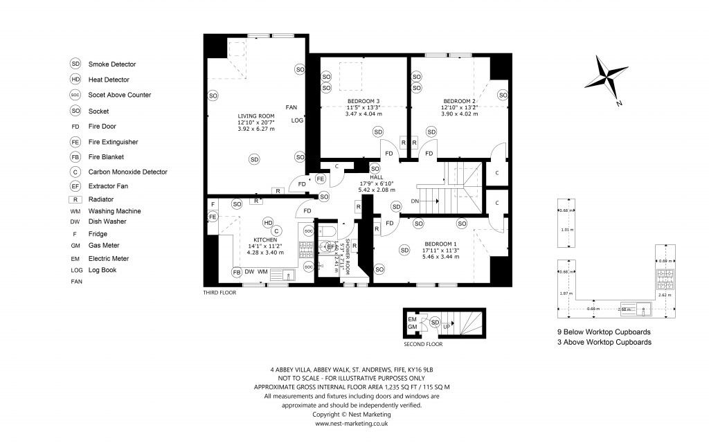 Floorplans For Abbey Villa, Abbey Walk, St. Andrews, Fife