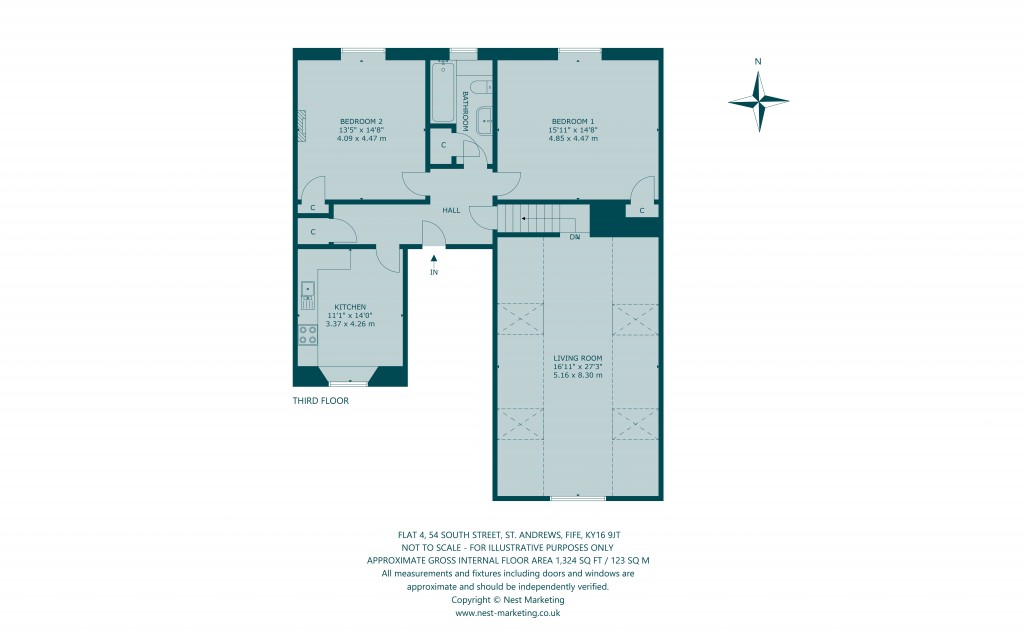 Floorplans For Flat 4, South Street, St. Andrews, Fife