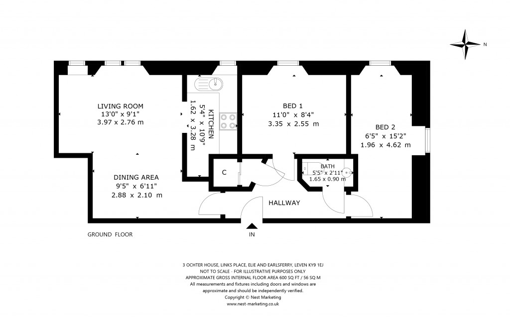Floorplans For Ochter House, Links Place, Elie, Leven