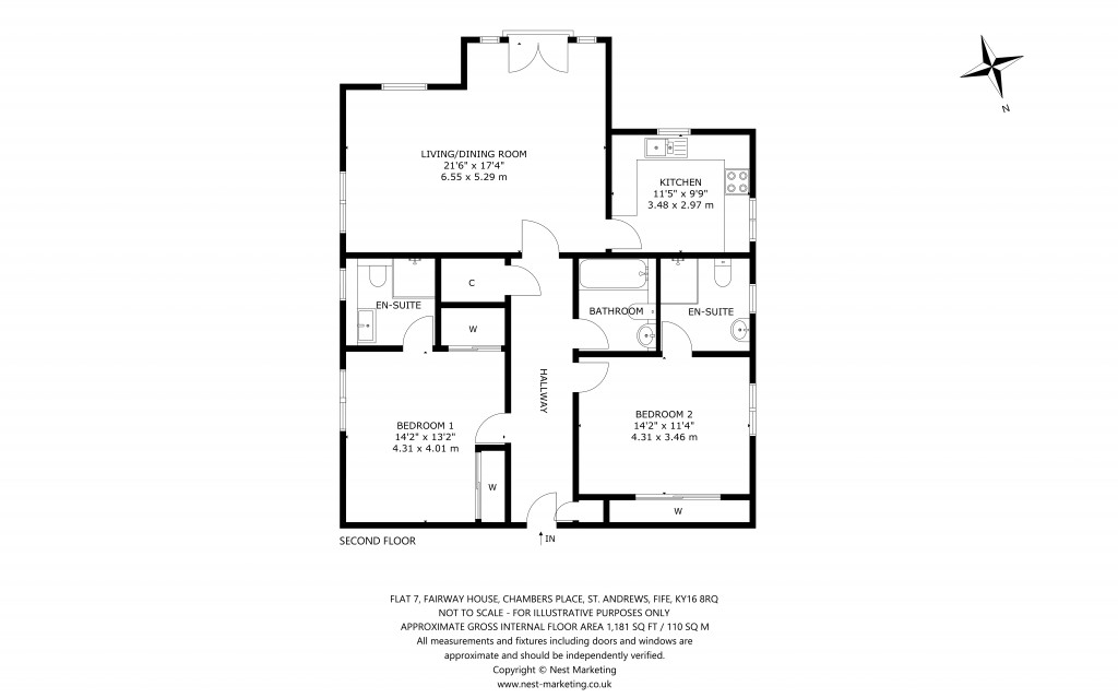 Floorplans For Fairway House, Chambers Place, St. Andrews, Fife
