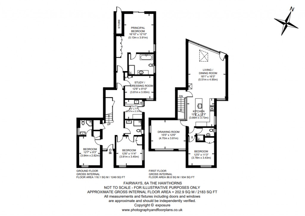 Floorplans For The Hawthorns, 6A The Hawthorns, Gullane, East Lothian