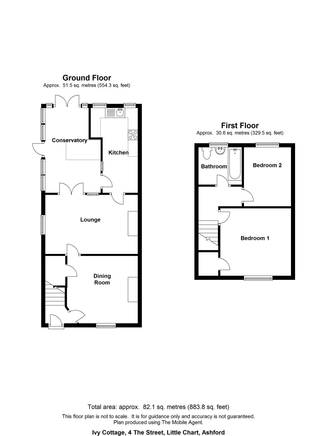 Floorplans For Ivy Cottage, 4 The Street, Little Chart