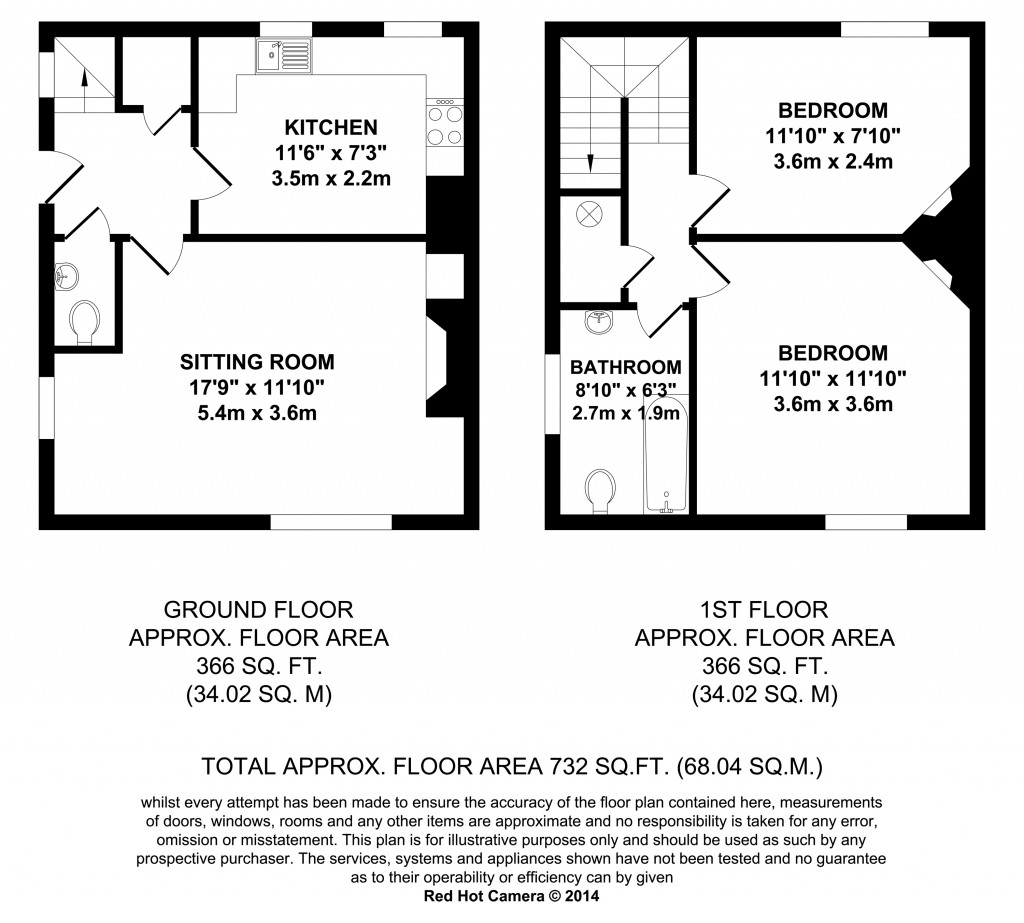 Floorplans For Barnfield Cottages, Barnfield Road, Ashford