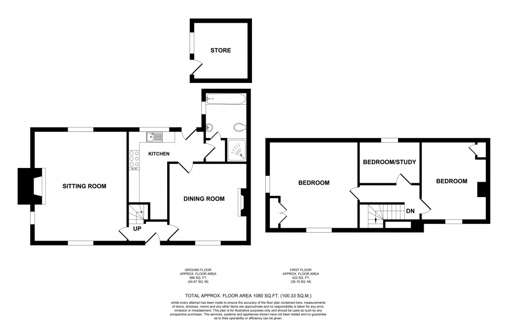 Floorplans For Kingsland Cottages, Kingsland Lane, Egerton
