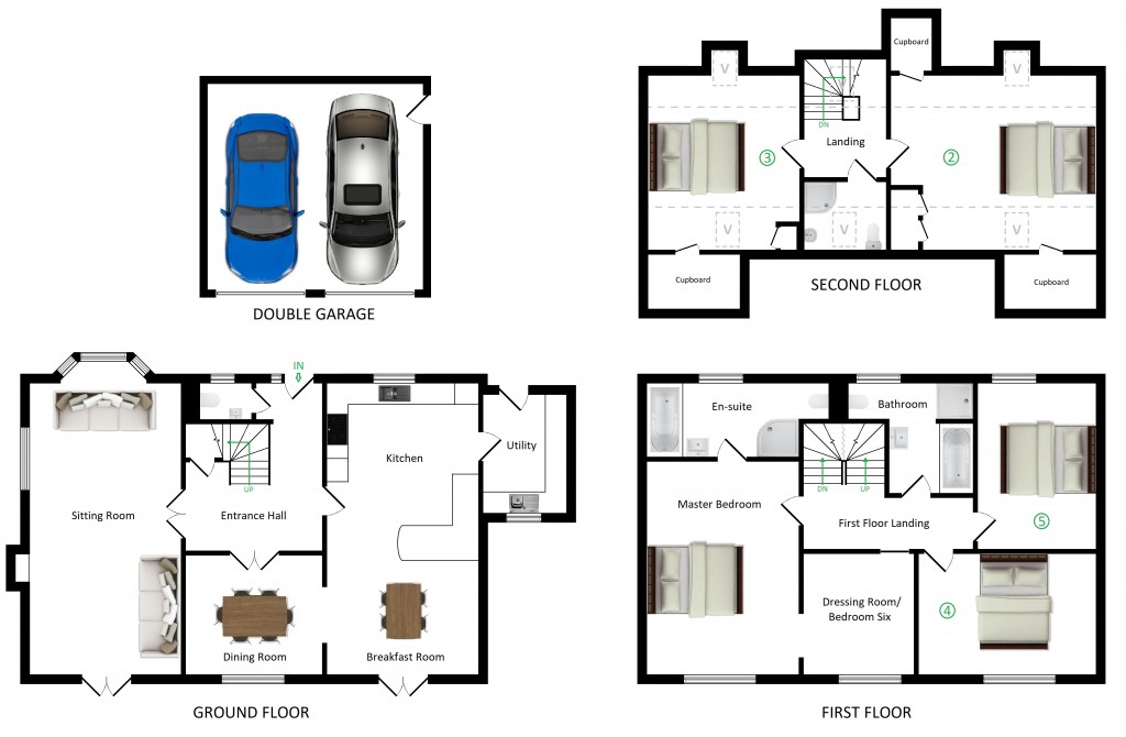 Floorplans For Tullygay House  (formerly Walnut Tree House), The Grove, Charing