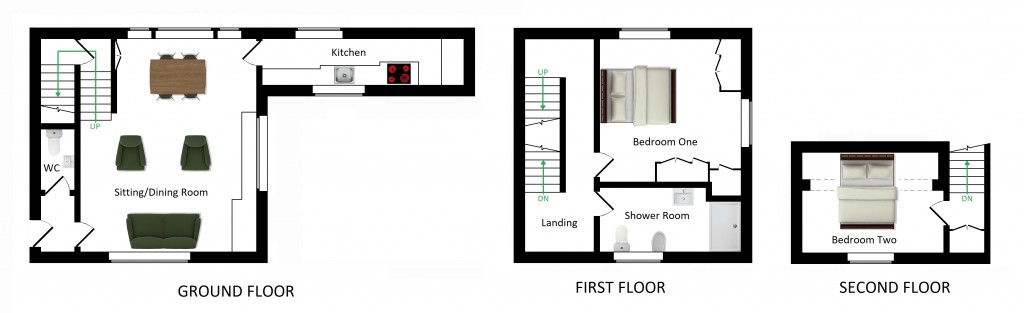 Floorplans For Clock Tower, Lees Court, Faversham