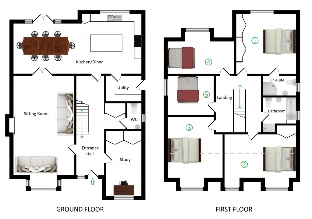 Floorplans For Holly Bank House, Westwell Lane, Challock