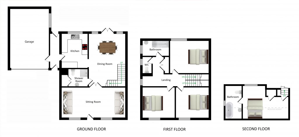 Floorplans For The Old Newsagents, Forge Hill, Pluckley