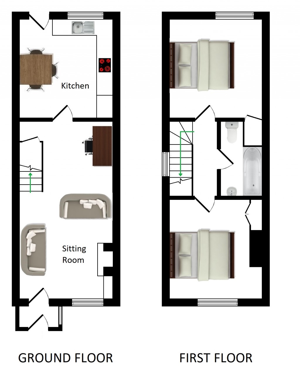 Floorplans For Bank Cottages, Tile Lodge Road, Charing Heath