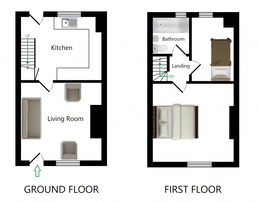 Floorplans For Rose Cottages, Lenham Forstal Road, Maidstone
