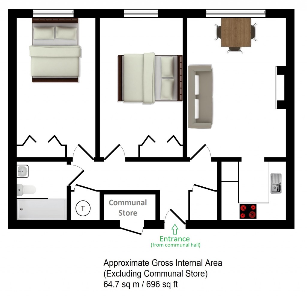 Floorplans For Hengist Court, Marsham Street, Maidstone