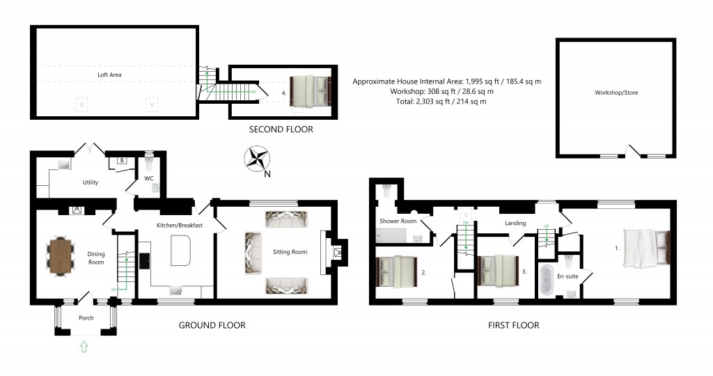Floorplans For Pett Farmhouse, Pett Lane, Ashford