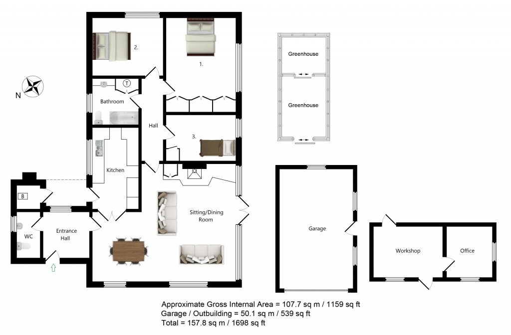 Floorplans For Cedaracre, Smarden Road, Pluckley