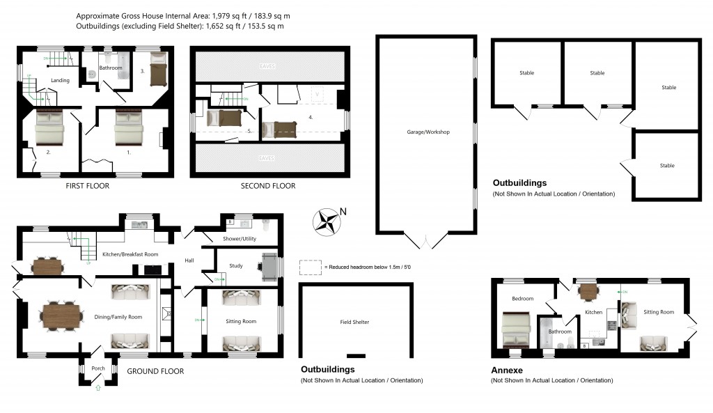 Floorplans For Bolton Farmhouse, Rose Lane, Lenham Heath