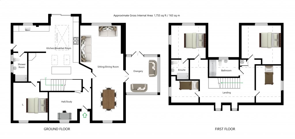 Floorplans For Appletree Cottage, Kingsland Lane, Egerton