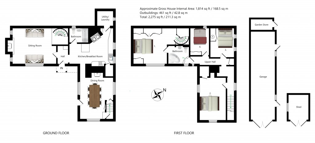 Floorplans For West Cottage, Lambden Road, Pluckley